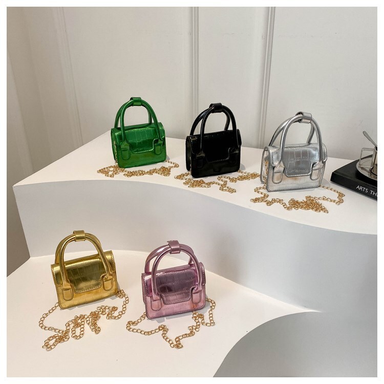 Fashion Designer Women s Hand held Light Luxury Trendy Hand held Stone Patterned Small Square Bag Mini Patent Leather Smooth Crossbody Bag Casual Wall