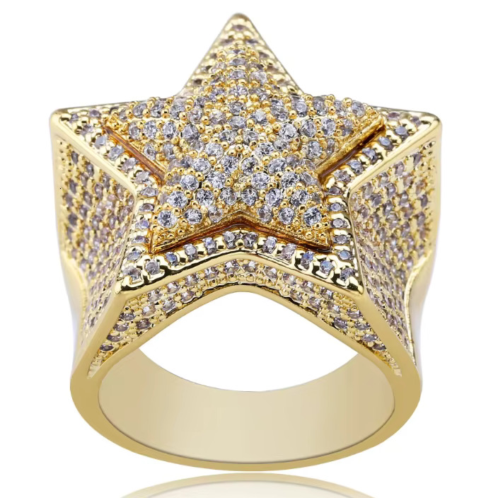 Fine Jewelry Mossanite Iced Out Gold Plated 925 Sterling Silver Hot Style VVS Moissanite Diamond Rings With GRA Certificate