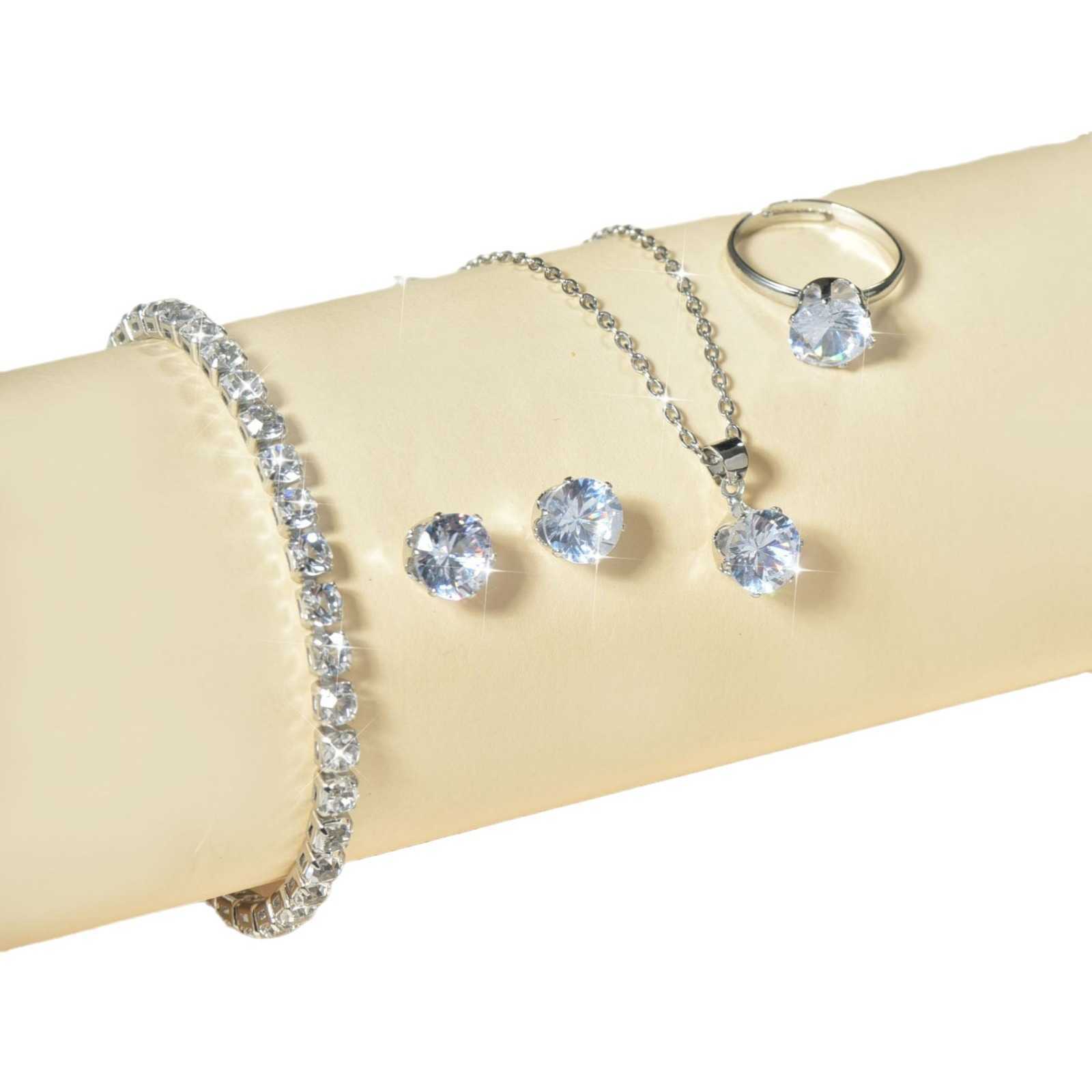 Zircon Jewelry Set Womens Eight Heart Eight Arrow Earnail Ring Bracelet Necklace Four Piece Jewelry Set W250312