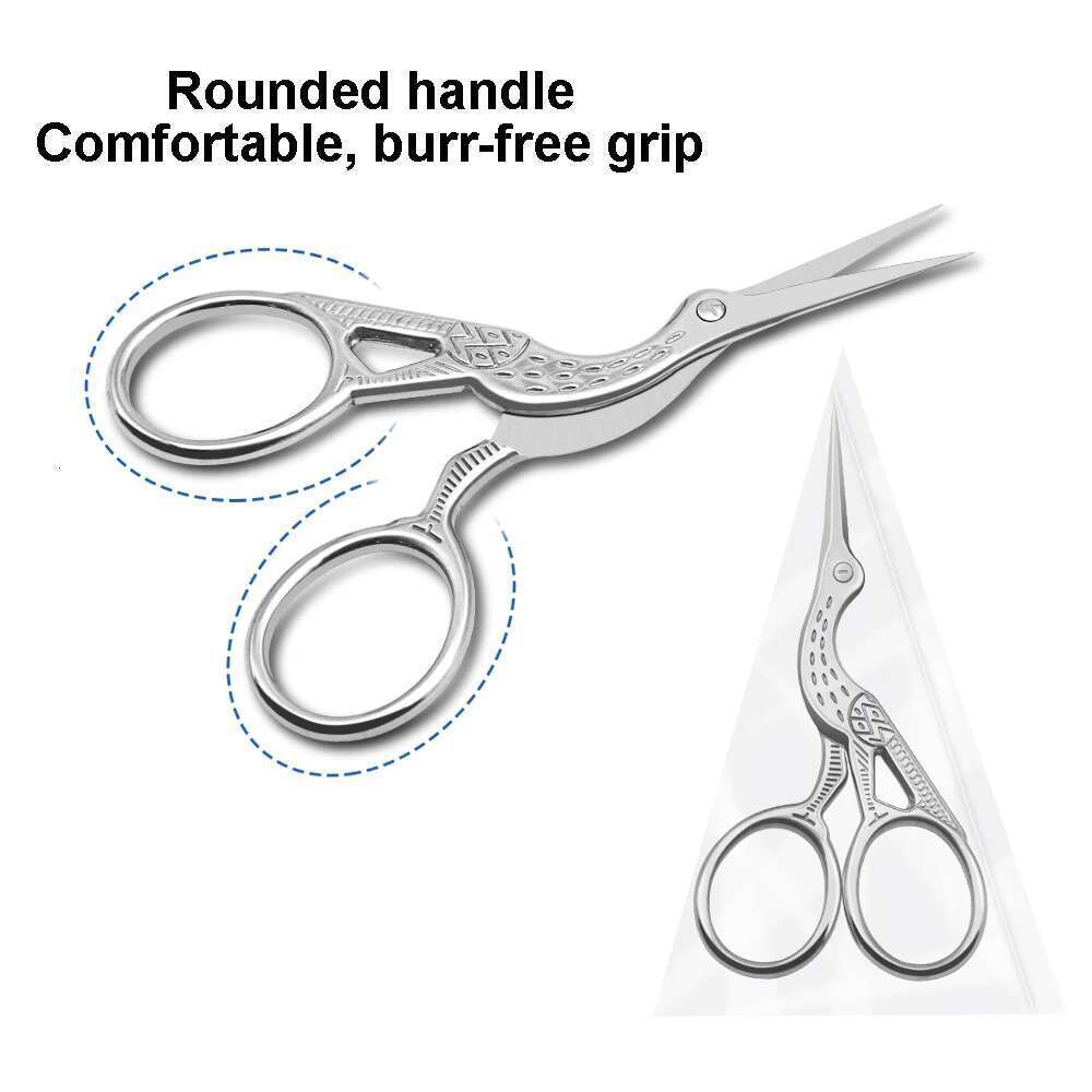 Creative Stainless Steel Nose Hair Round Tip Eyebrow Pointed Crane Scissors Eyelash Trimming Be