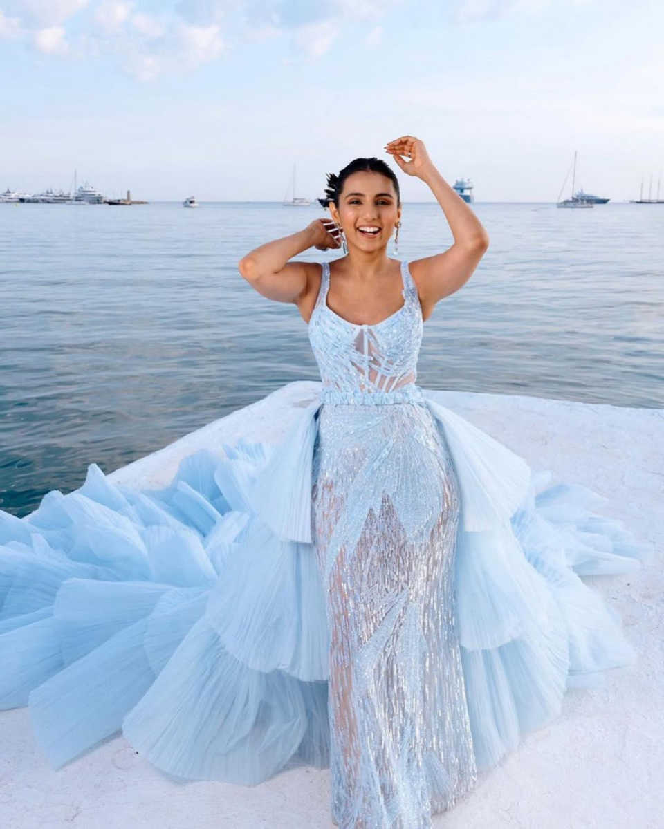Fashion Mermaid Evening Dresses For Women Spaghetti Strap Sleeveless Gown Sequins Appliques Detachable Train Party Customized Dress