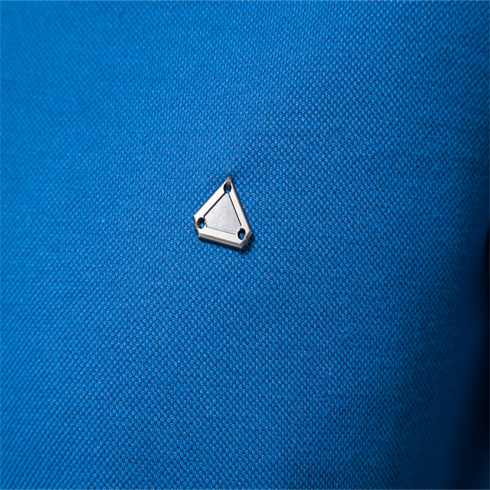 polo Men's short sleeved 2025 spring/summer new lapel metal decoration fashionable men's t shirt