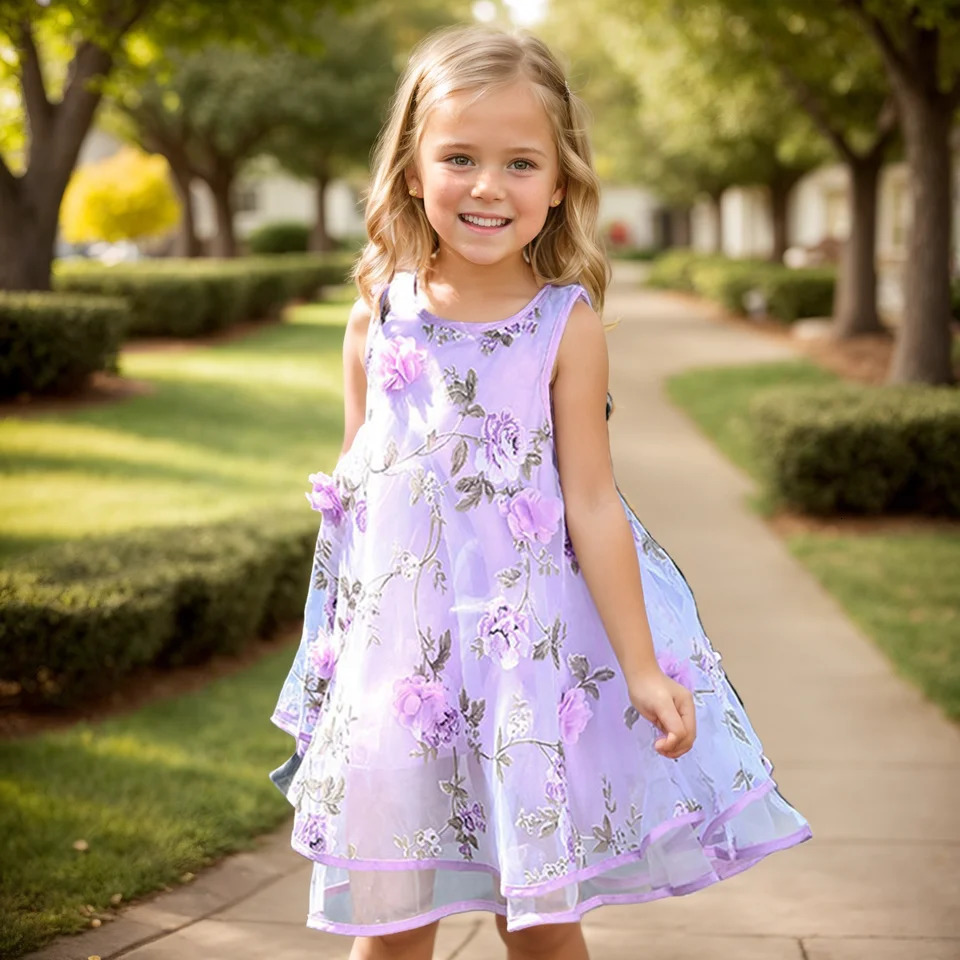 Girls Flower Bohemian Summer Dress ChildKids Girl Beach Dresses Chiffon Dresses Floral Teenager Girls Clothes 6 8 10 12 14 Year 250311