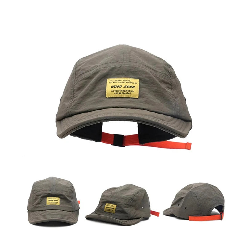 Fashion 5panel baseball cap with snap button for quick drying and flat edging suitable men women adjustable summer casual sun protection hat 250410