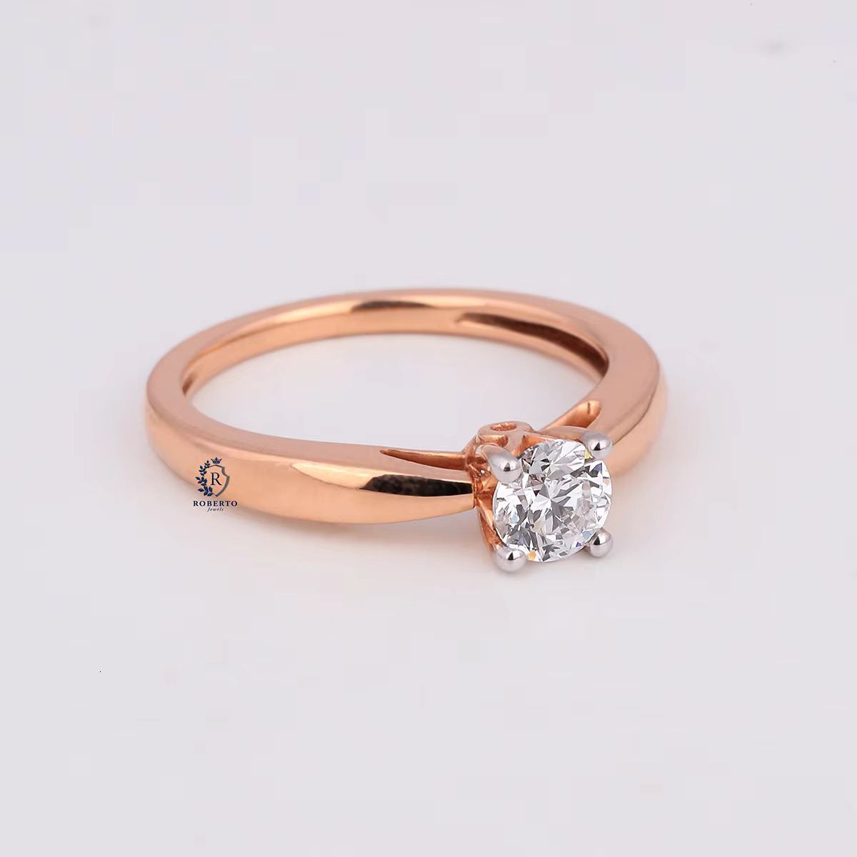 0.50 TCW Round Brilliant Cut Solitaire Moissanite Ring for Women Engagement Jewelry Moissanite Diamond Ring in 14KT Rose Gold