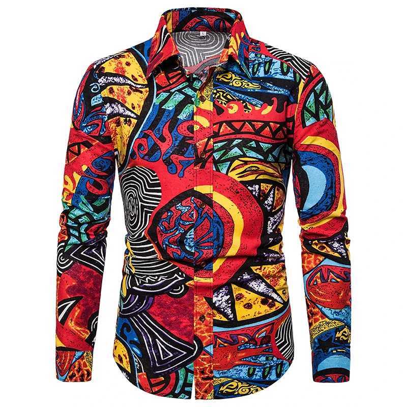 2024 3D printed abstract art graphic fashion sportswear mens long sleeved regular fit shirt mens button down sweater W250312