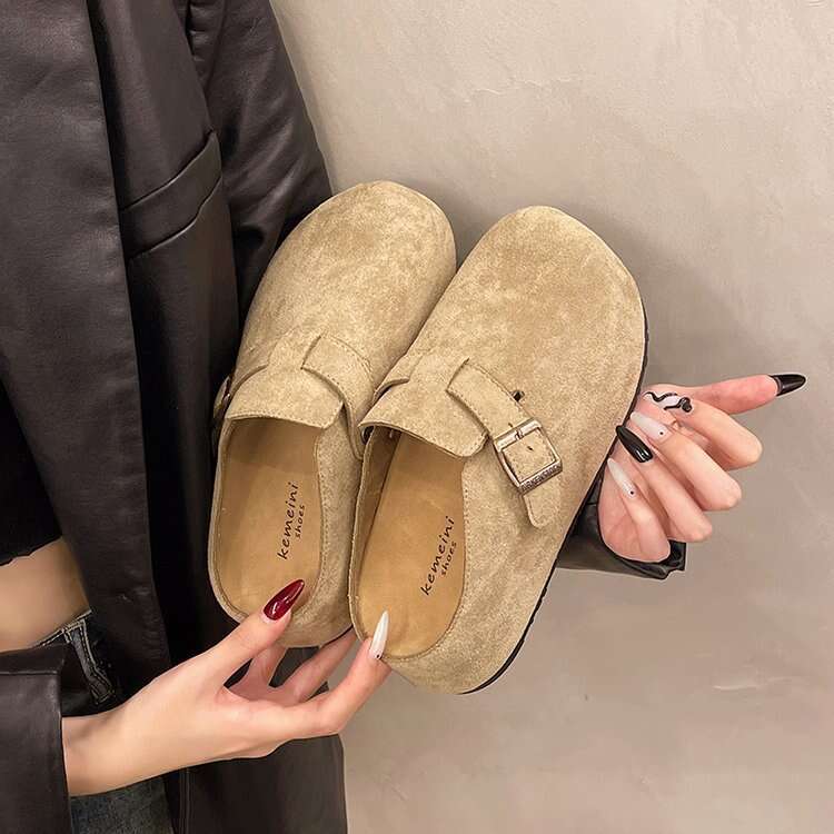 Thick soled Boken one foot lazy shoes, half toe slippers, women's 2025 spring/summer new style, Sen series interior height increasing slippers