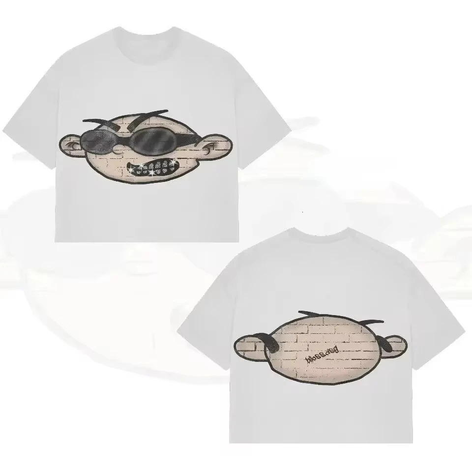 Street clothing Tshirt hiphop fun cartoon graphic printing oversized Harajuku Gothic cotton short sleeved mens 250312