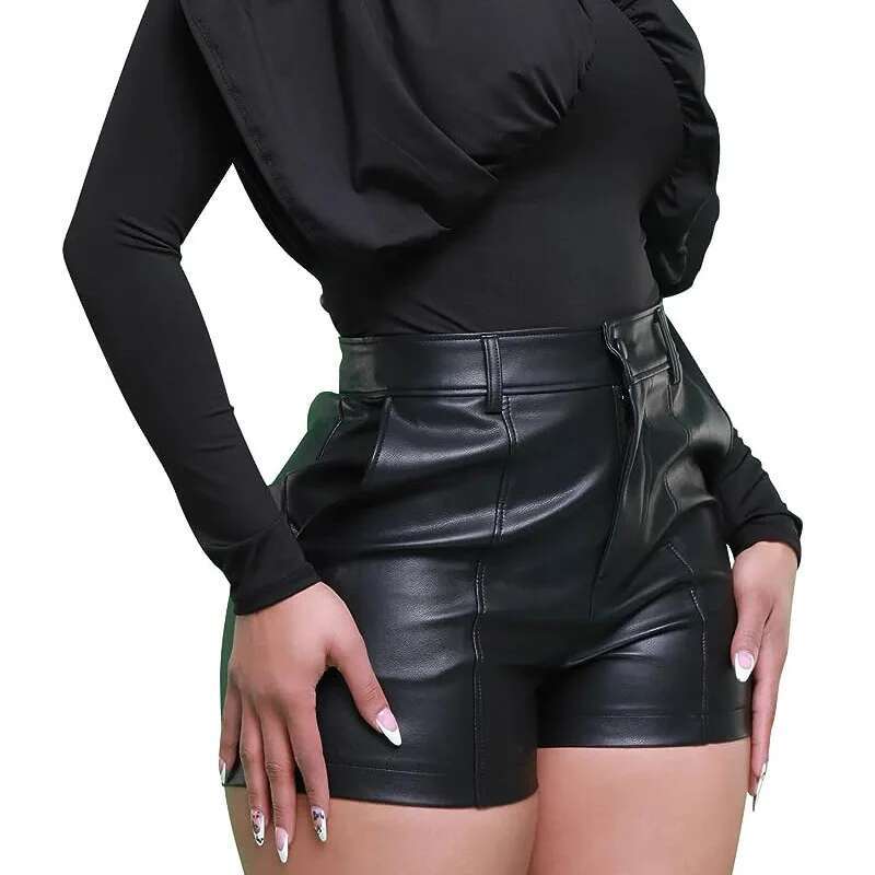 Shorts Autumn New PU Leather Womens Fashion Tight Hip Pants For Women