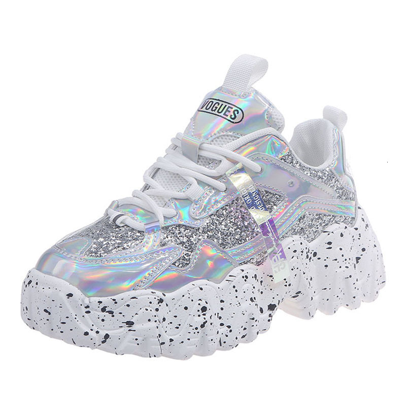 Women's Solid Color Designer Shoes 2025 Spring New Korean Version Casual Big Wave Snowflake Songke Thick Sole High Gloss Sports Shoes For Women