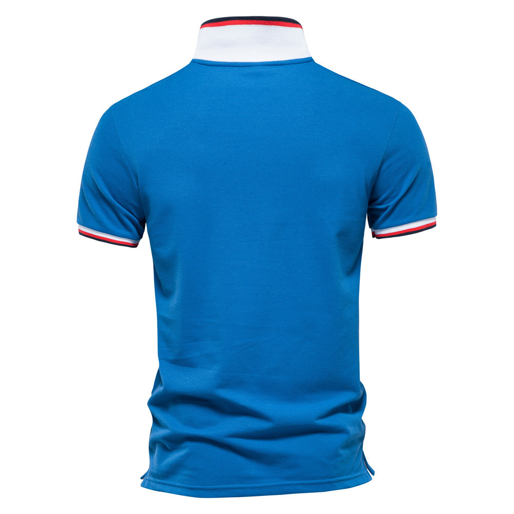polo Men's short sleeved 2025 spring/summer new lapel metal decoration fashionable men's t shirt