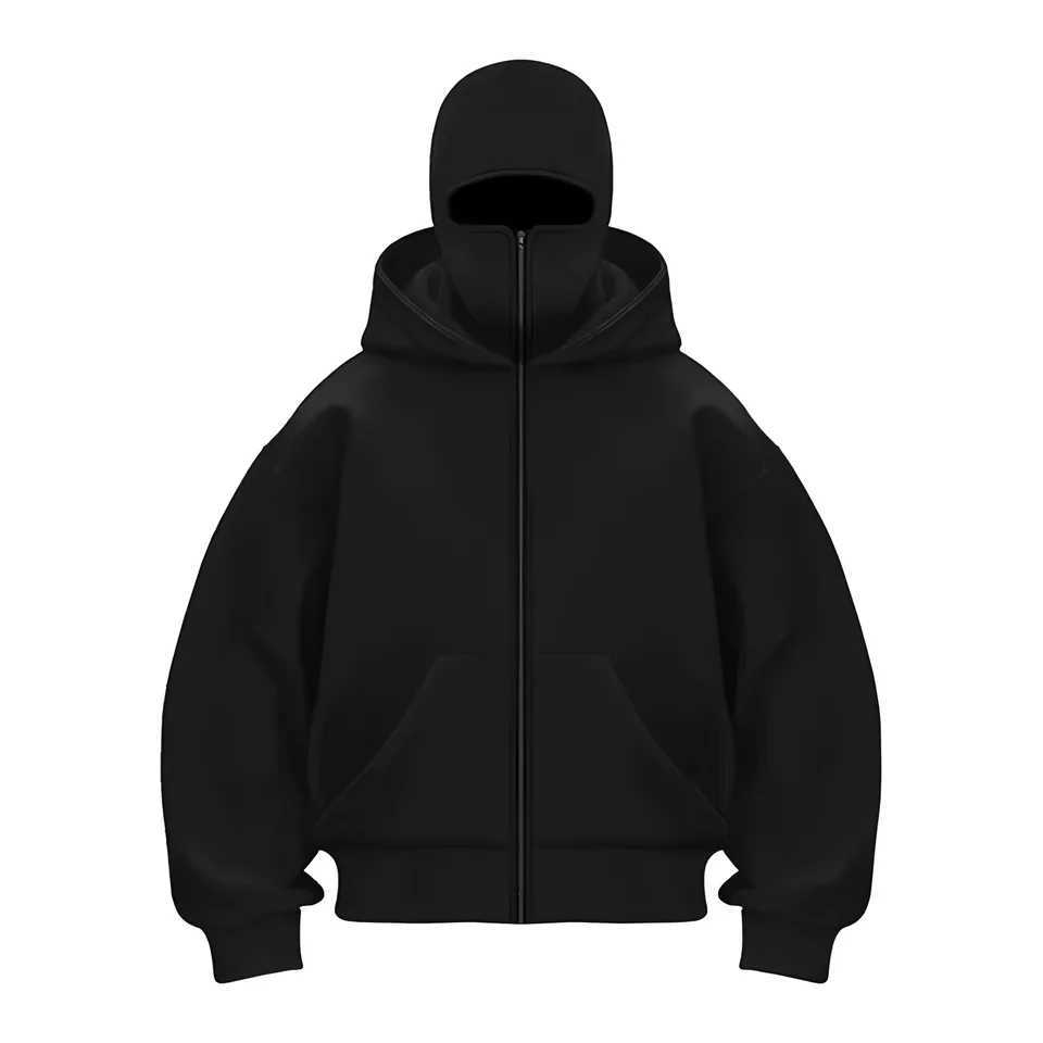 Fashionable Y2k double hat design hoodie for 2025 spring new mens casual loose cardigan street hip-hop zipper hooded sweatshirt M250312