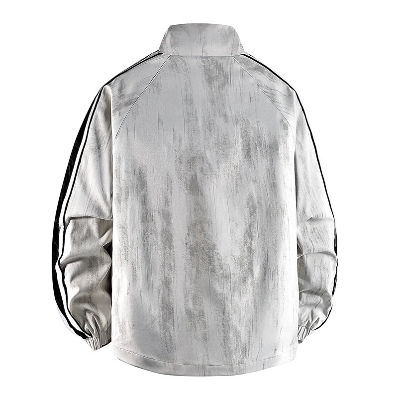 Spring Autumn Mens Windbreaker Jackets Korean Fashion Windproof Outdoor Stripe Side Stand Collar Loose Coat Big Size 8XL 250312