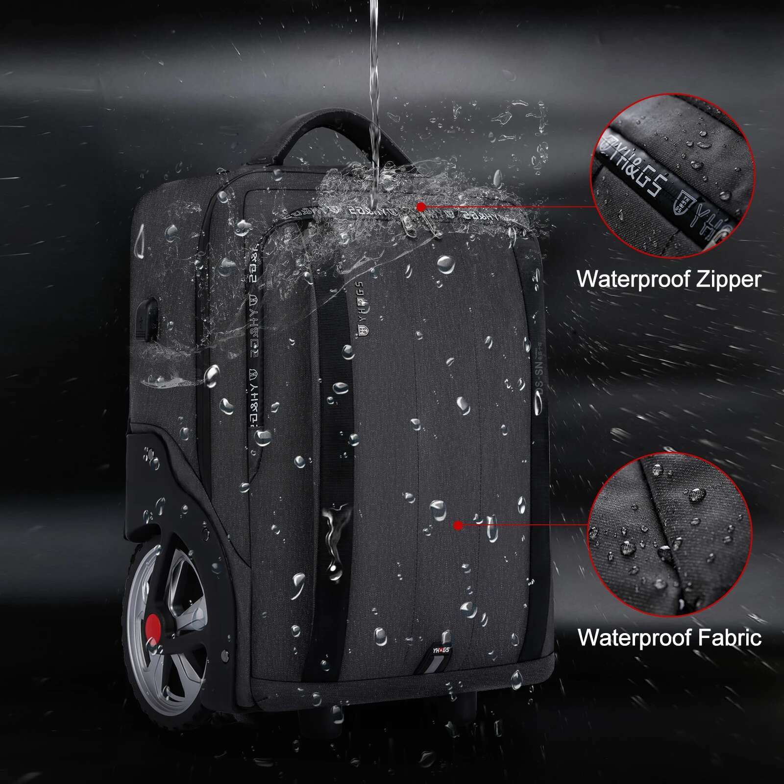 On Wheels Trolley Backpack Business Large Travel Suitcase Bag Waterproof Rolg Lage For Women Men Teens