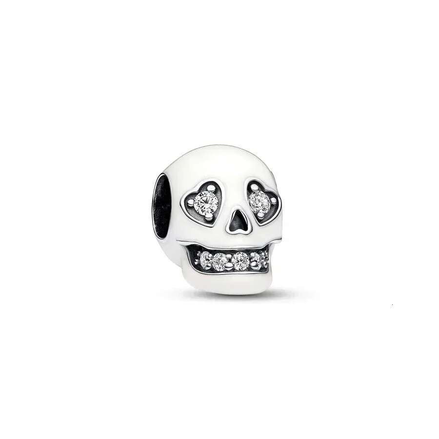 NEW 925 Sterling Silver Pretty Glow-In-The-Dark Sparking Skull Leaf Heart Friendship Charm Fit Christmas New Year's Gifts