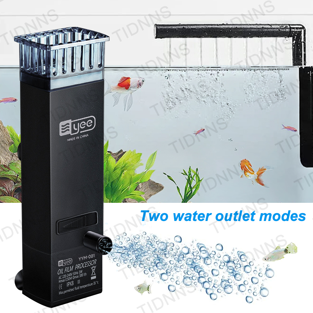 3W Aquarium Surface Oil Skimmer Filter Mini Mute Auto Oil Film Processor Remove Tool for Fish Tank Water Filtration 220-240V