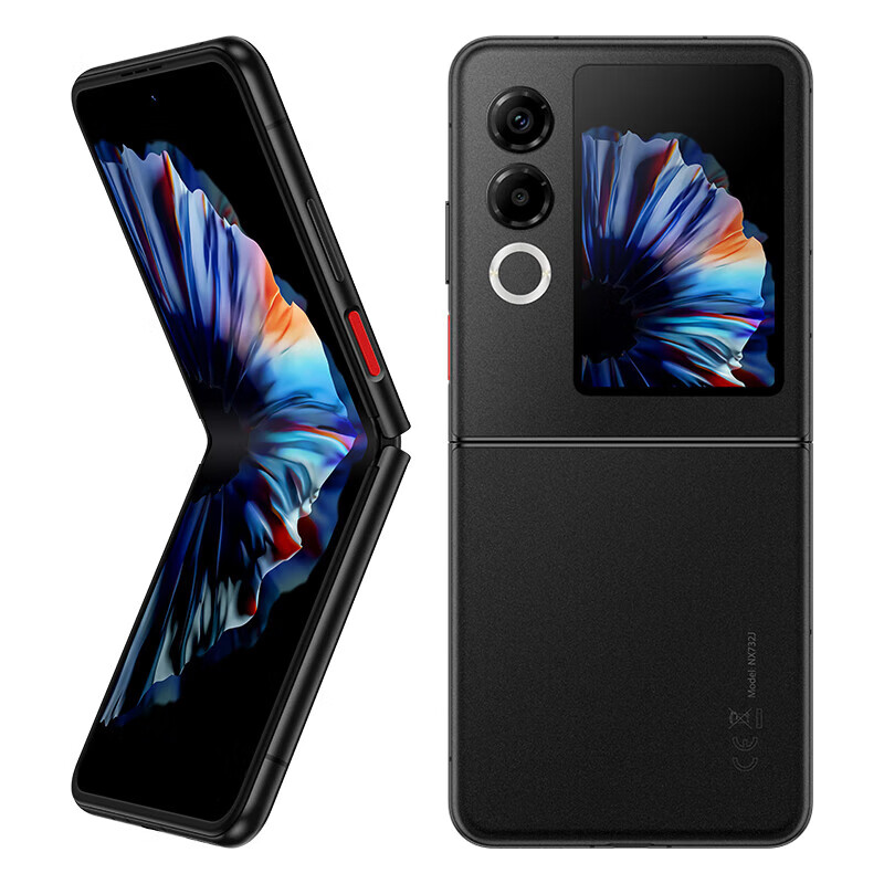 Original Nubia Flip 2 5G Foldable Mobile Phone 8GB RAM 256GB ROM Dimensity 7300X 50.0MP NFC Android 6.9" 120Hz AMOLED Folded Screen Face ID Finge