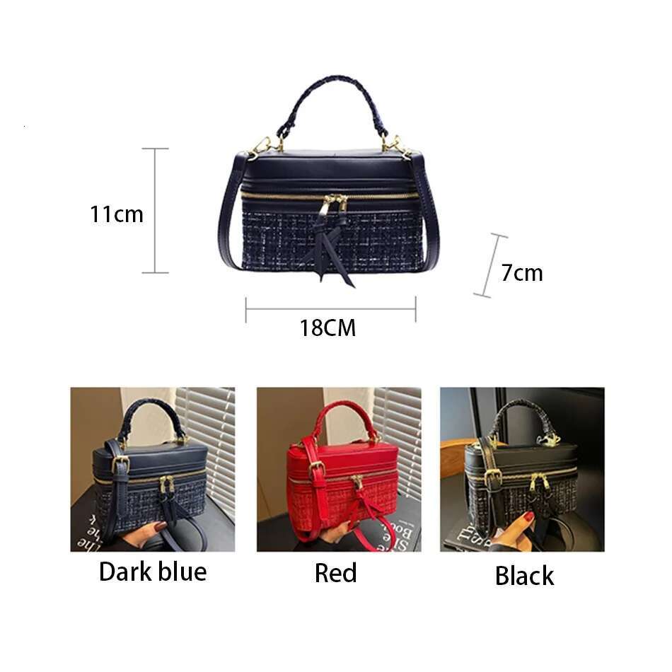 Retro Wool Box Handbag Designer Women s Fashionable Slanted Shoulder Bag 2025 New Handbag Chain Mini Small Square Bag Casual Wallet Storage Bag