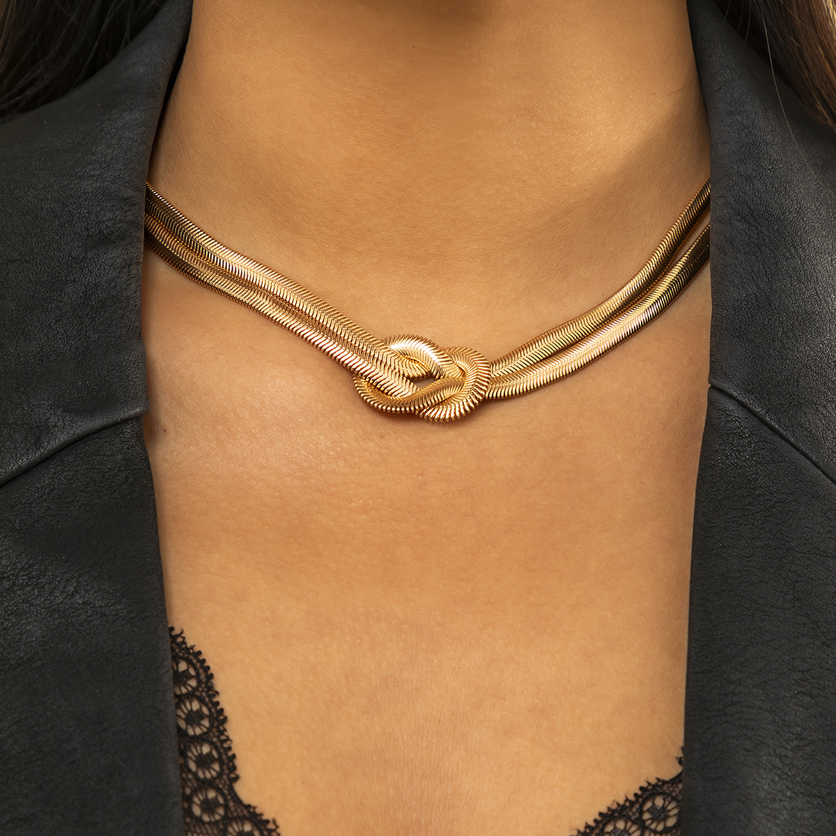 Clavicle Chain Creative Vintage Double Knot Wrap Hip Hop Necklace Women's Jewelry