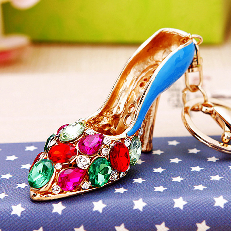 Sophisticated Female Key Fob Accessory Featuring Shimmering Diamond Embellishment Ideal for Automotive and Footwear Adornment