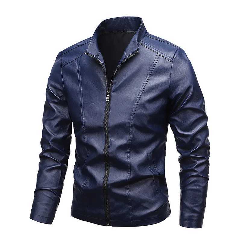 New Casual Mens Leather Jacket Loose Leather Jacket Thin Top Jacket Mens Foreign Trade Motorcycle LeatherT250311