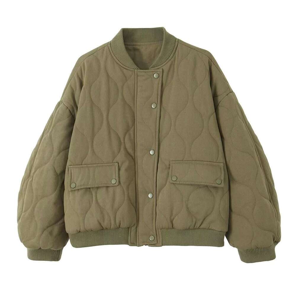 Women's Autumn And Winter Fashion Loose Pilot Shoulder Width Washed Cotton Jacket B481159