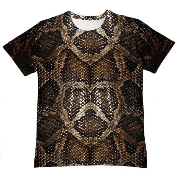 Mens T shirt Novelty Animal Skin Pattern 3D Printing Fashion Personality Snakeskin Leopard 3D Print T-Shirt tee Casual tops summer clothes cool
