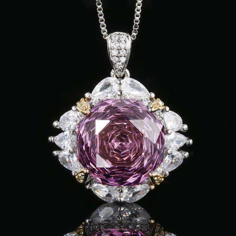 2025 explosive new Zhuangsheng copper bottom gold-plated rose cut light luxury set female lead stone 14mm W250312