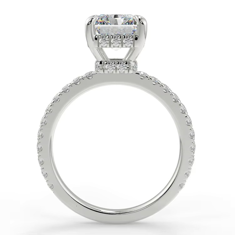 Radiant Cut Moissanite Diamond Pt950 Ring Charming Ring Women Fashion Rings