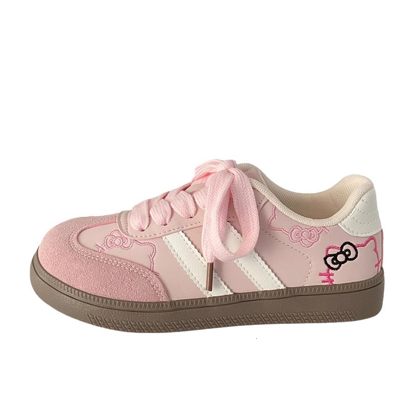 Designer Cute Kitten Embroidery German Training 2025 New Korean Niche Chic Versatile Board Casual White Shoes For Women