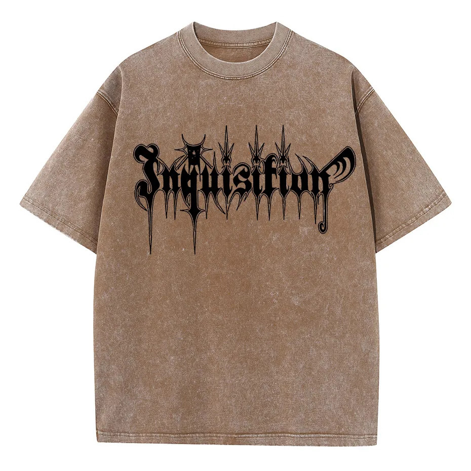 Retro mens Tshirt streetwear hiphop floral letter printed Harajuku pattern punk Gothic short sleeved 250312