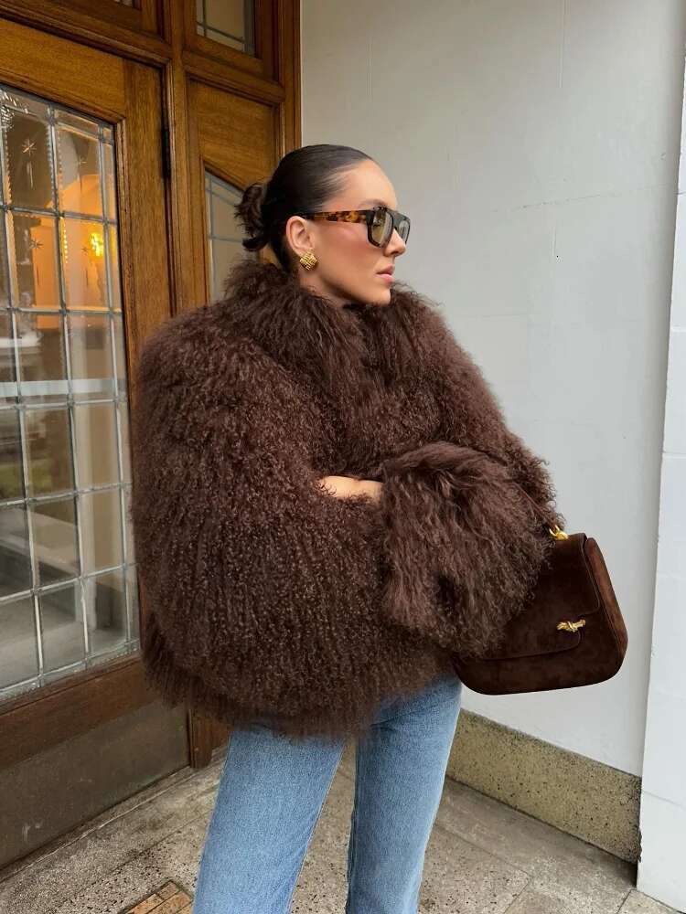 Solid Color Plush Women's Fashion Fluffy Faux Fur Jacket Long Sleeve Warm Cardigan Coat 2024 Lady Winter Street Outerwear