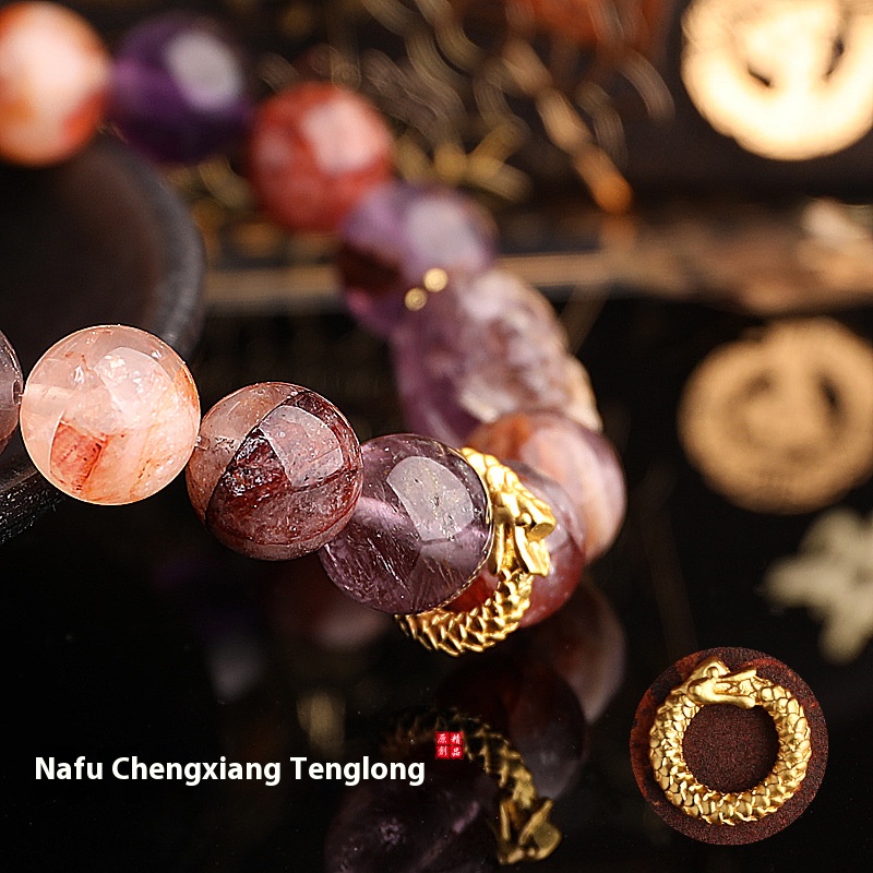 Nine Purple Fire Tenglong Bracelet Golden Dragon Tengfei Shunti Toukui Pixi Amethyst