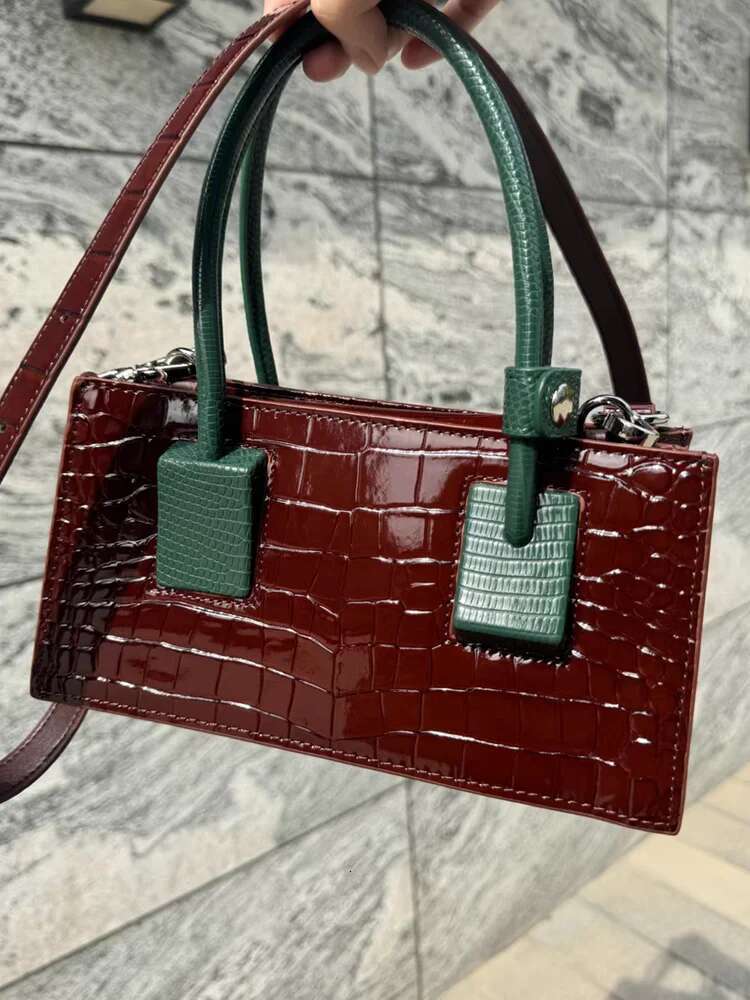 Fashionable crocodile print original design contrast leather ladies bag tote shoulder crossbody bag