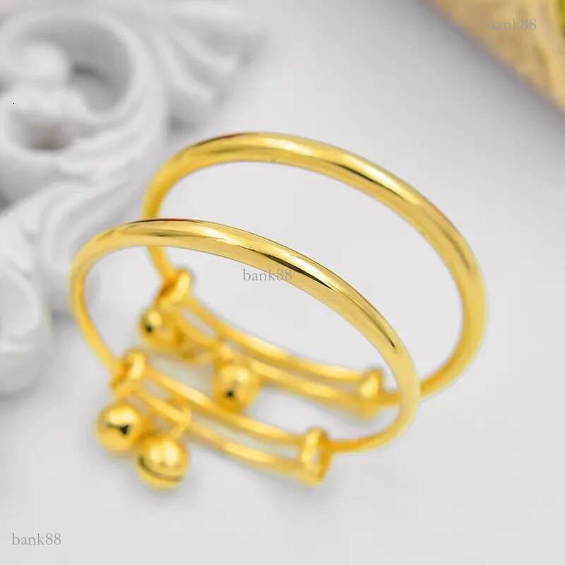 Fashion 18K Yellow Gold Color Lovely Children Kid Boy Girl Infant Baby Bangle Bracelet Gift Lucky Newest Bangle For Child