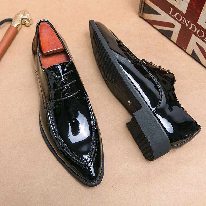 Italian Oxford For Men Patent Wedding Pointed Toe Dress Leather Classic Original Derbies Shoes