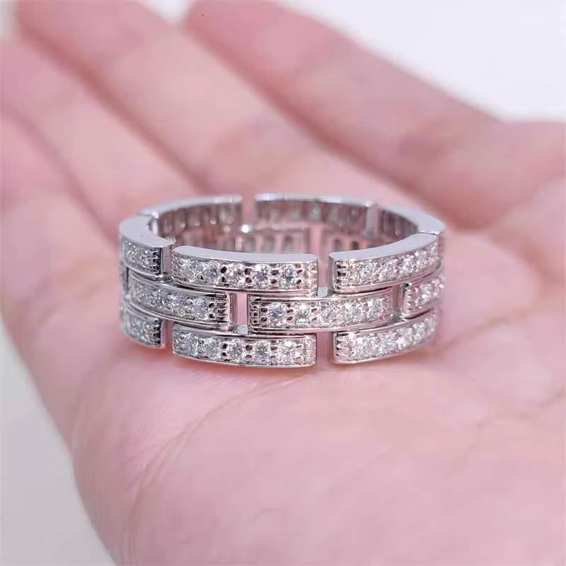 New Design Custom Moissanite Silver 925 Men Jewelry VVS DEF Moissanite Band Men Hip Hop Rings