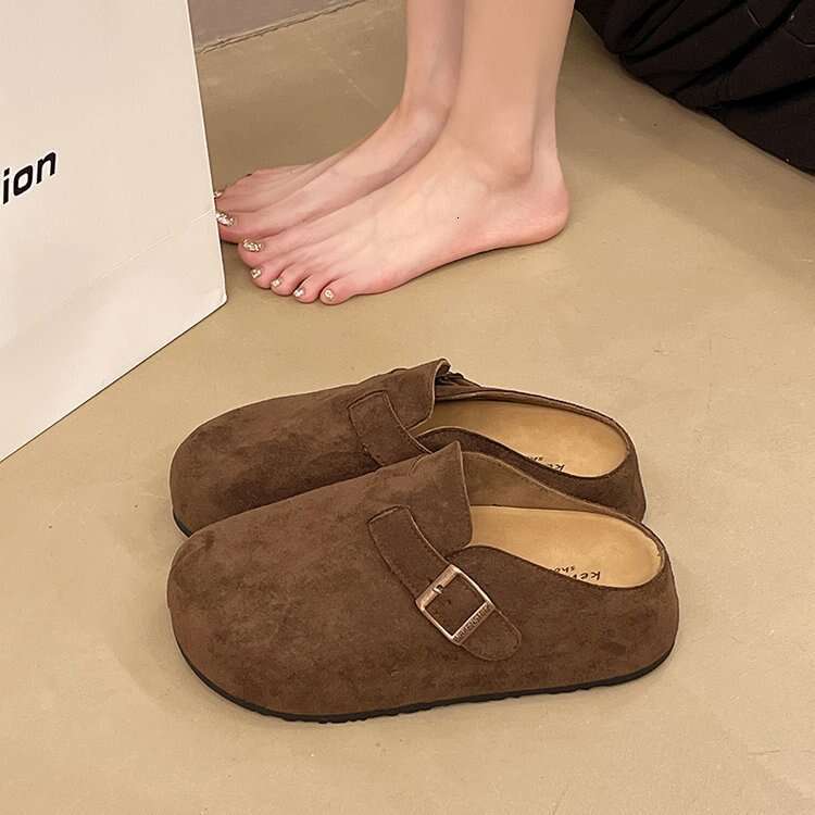 Thick soled Boken one foot lazy shoes, half toe slippers, women's 2025 spring/summer new style, Sen series interior height increasing slippers