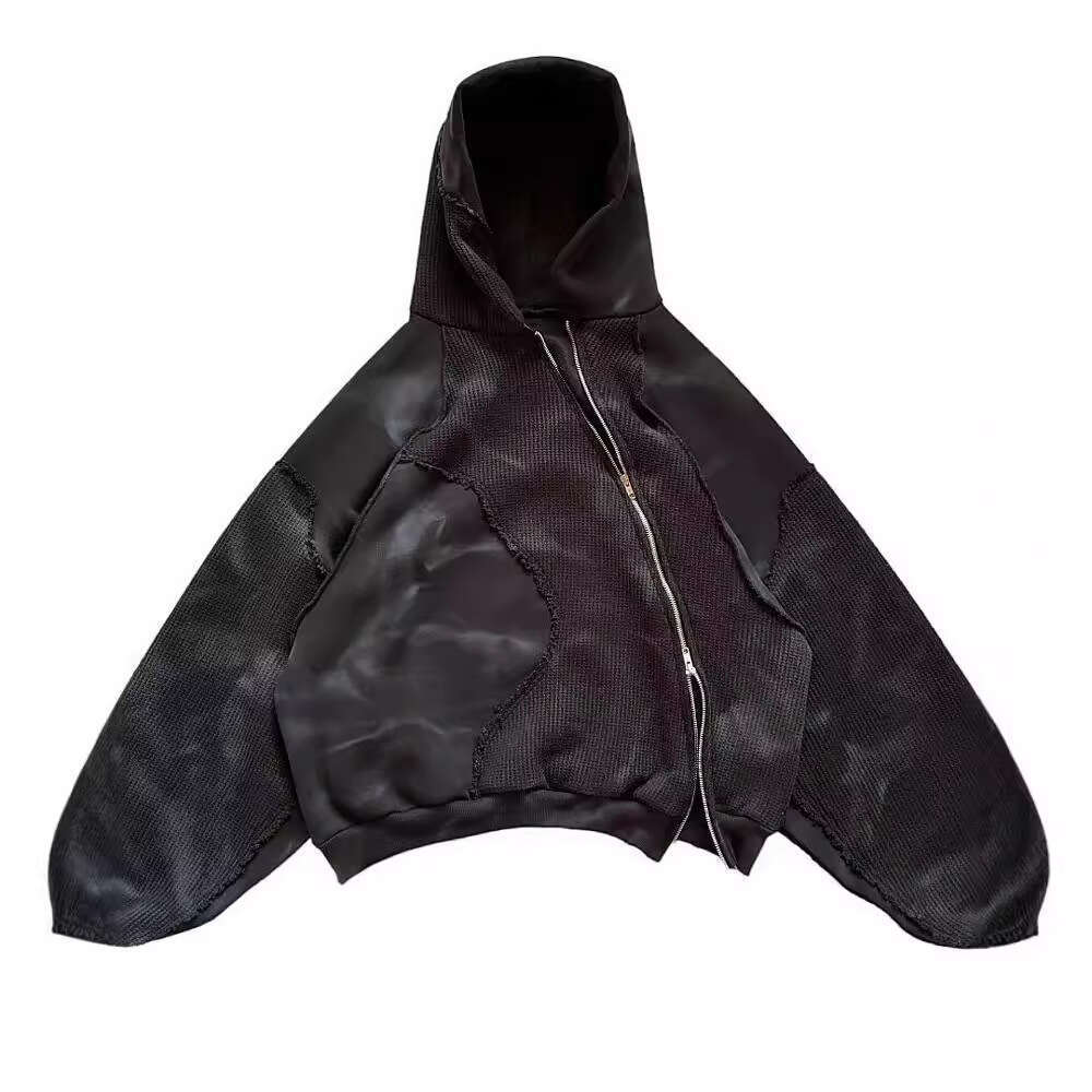 Trendy American style dark printed fabric embroidered with personalized high-end feel, Harajuku unisex hoodie