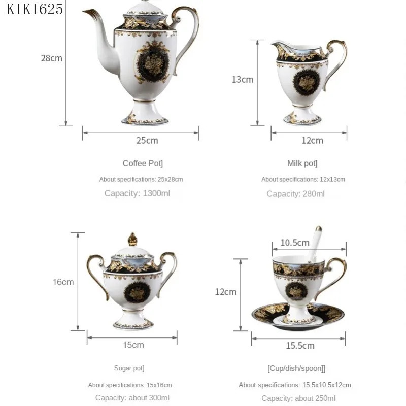 European Ceramic Coffee Mug Vintage Gold Border Afternoon Tea Cup Tea Set Home Exquisite Mug Birthday Gift Home Decor 250311