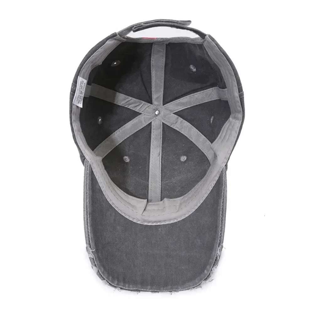 New Vintage Fashion Old Washed Denim Peaked Soft Top Printed Letter Sun Hat Women All-match Retro Baseball Cap for Men