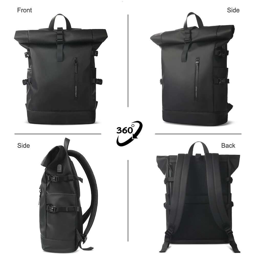HK Expandable Travel Backpack Men Large Capacity Waterproof 15.6 Laptop Hiking Rucksack Cycg Daypack Bag With USB Port