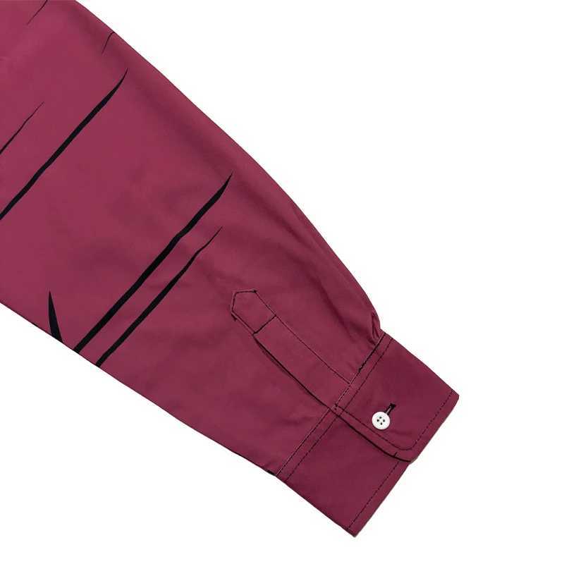 2025 new solid color mens formal professional shirt button top long sleeved striped lapel casual and comfortable spring W250312