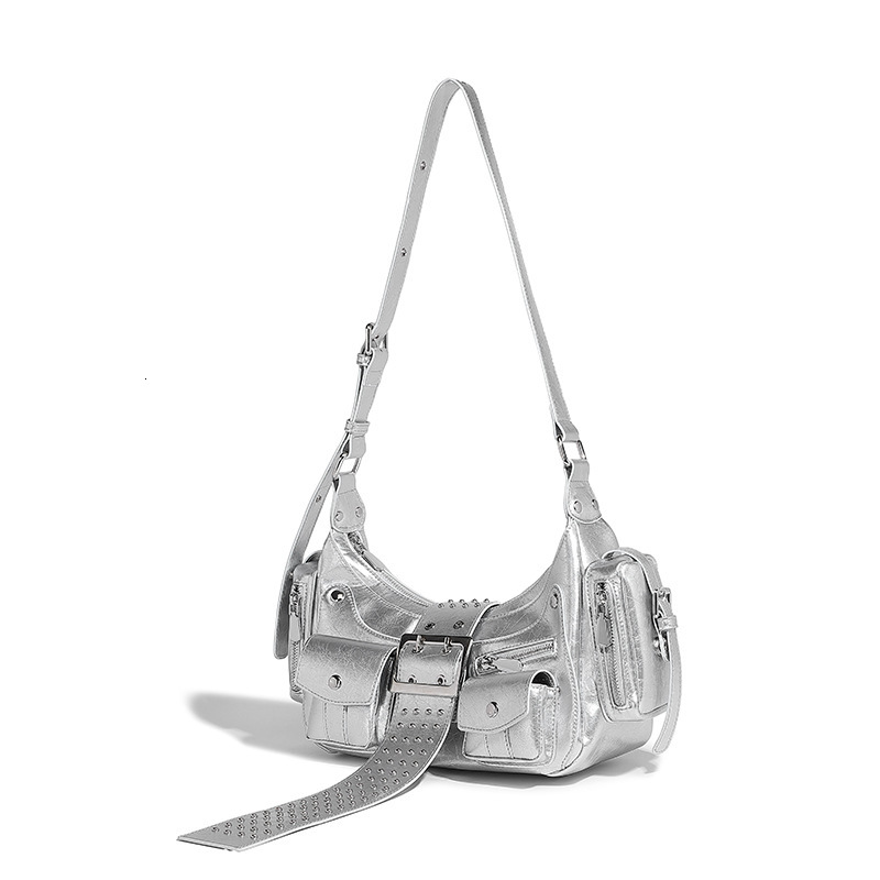 Style Rivet Punk Buckle Handbag Hot - Multifunctional Single Shoulder Armpit Bag For Women, Motorcycle & Everyday Use - Women, &