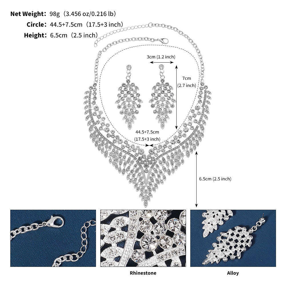 Bridal Accessories New Necklace Earring Set Banquet Party Dress Accessories Luxury Diamond Jewelry Set W250312
