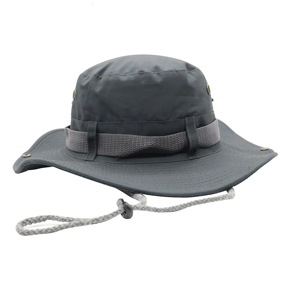 Outdoor Mens Solid Big Eaf Sun Hat Bucket AntiUV Protection Women Summer Hiking For Fishing Camper Camp Cap 250304