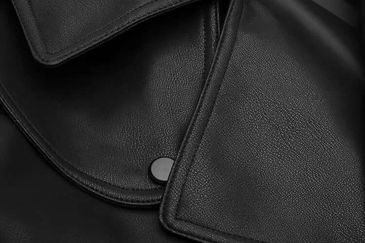 Spring Autumn Women PU Jacket Casual Lady Windproof Motorcycle Leather Coat