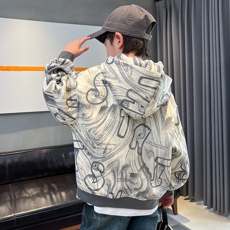 Ddmyshoesvip Boys Trendy Brand Hoodie New Autumn Top Medium And Large Children S Spring Clothing Stylish