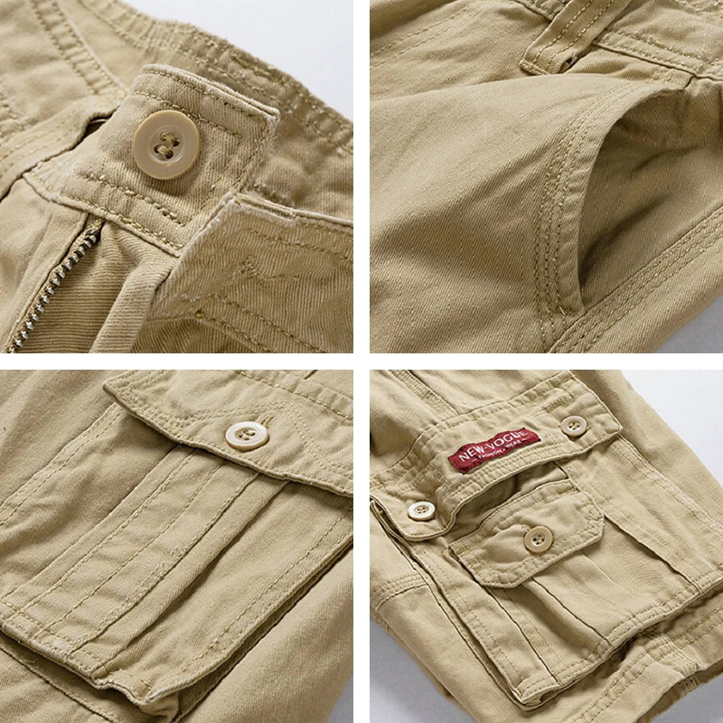 Summer Men Cargo Shorts Cotton Multi-pocket Tactical Shorts Mens Casual Bermuda Shorts Outdoor Military Jogger Shorts Male 250310