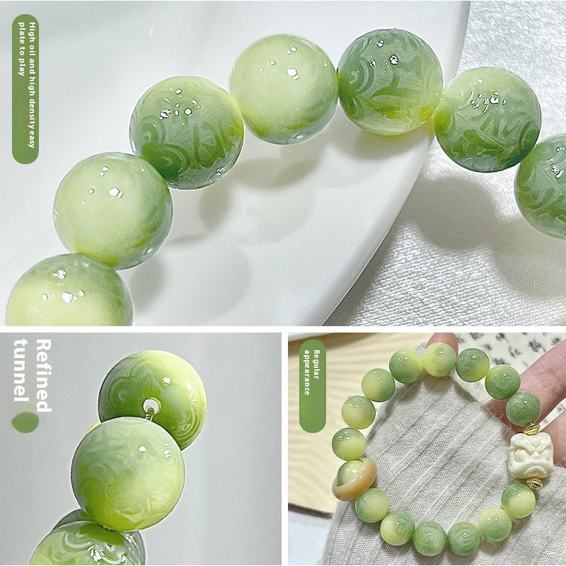 Little Lime Bodhi String Men's Plate Play Six Character Truth Bodhi Seed Literary Beads Waking Lion Bracelet